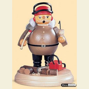 R�ucherm�nner Berufe R�ucherm�nnchen Baumf�ller mit Motors�ge - 18 cm