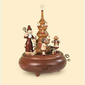 Spieldosen Weihnachten Spieldose Weihnachtsmann und Geschenkengel - 22 cm