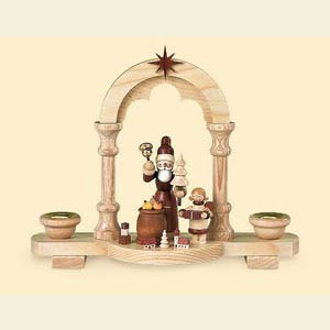 Lichterwelt Kerzenhalter Weihnachtsmann Kerzenhalter -  Bescherung - 19 cm