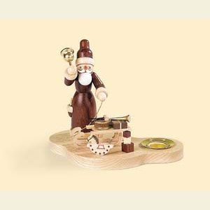 Lichterwelt Kerzenhalter Weihnachtsmann Kerzenhalter - Weihnachtsmann mit Schlitten - 10 cm