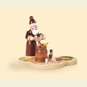 World of Light Candle Holder Santa Claus Candlestick - The Giving - 10 cm / 4 inch