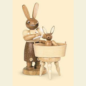 Small Figures & Ornaments Animals Rabbits Easter bunny mother with child - 11 cm / 4 inch