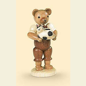 Kleine Figuren & Miniaturen Tiere B�ren B�r mit Katze - 10 cm