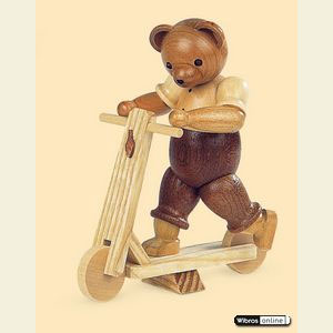 Kleine Figuren & Miniaturen Tiere B�ren B�r auf Roller - 10cm