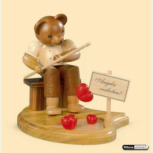 Kleine Figuren & Miniaturen Tiere B�ren B�r Angler am Teich - 10cm