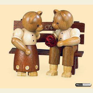 Small Figures & Ornaments Animals Bears Bear Couple sitting - 10cm / 4 inch
