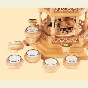 Weihnachtspyramiden Zubeh�r Kerzenhalteraufsatz f�r Teelichte - 6 St�ck