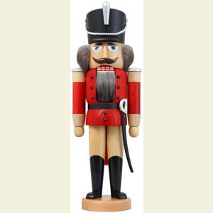 Nu�knacker Soldaten Nussknacker Husar lasiert rot - 37 cm