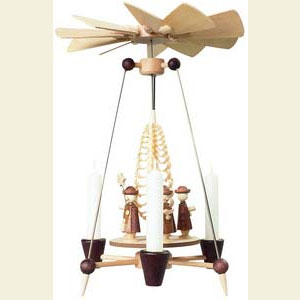 Weihnachtspyramiden 1-st�ckige Pyramiden Nadelpyramide mit Kurrenden - 26 cm