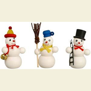 Small Figures & Ornaments everything else Mini Snowmen 3-pcs - 6 cm / 2 inch