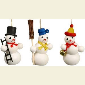 Small Figures & Ornaments Tree Ornaments Snowmen Mini Snowmen 3-pcs - 6 cm / 2 inch