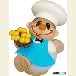 R�ucherm�nner Berufe R�ucherm�nnchen Kugelr�ucherfigur B�cker - 12 cm