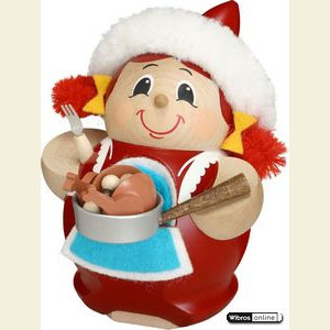 Smokers Santa Claus Smoker Mrs. Santa with Goose - 12cm / 5 inch