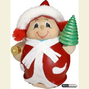 Smokers Santa Claus Smoker Mrs. Santa with Tree - 12cm / 5 inch
