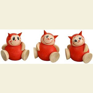 Kleine Figuren & Miniaturen Kugelfiguren (Seiffener Vk.) Kugelfiguren Lutz - 3-tlg. - 6 cm