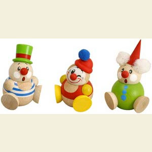 Kleine Figuren & Miniaturen Kugelfiguren (Seiffener Vk.) Kugelfiguren Clowny - 3-tlg. - 6 cm