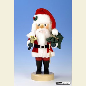 Nu�knacker Weihnachtsm�nner Nussknacker Weihnachtsmann mit Glocke rot - 38,5cm