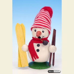 Smokers Snowmen Smoker Snowboy with Ski - 10,5cm / 4 inches
