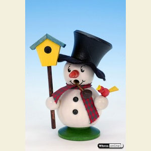 Smokers Snowmen Smoker Snowboy with bird house - 10,5cm / 4 inches