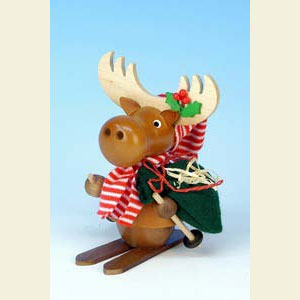 R�ucherm�nner Tiere R�ucherm�nnchen Elch mit Ski - 13,0 cm