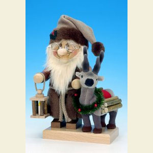 Smokers Santa Claus Smoker Gnome Santa Claus with reindeer - 27,5 cm / 11 inches