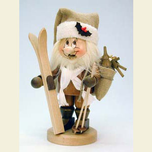 R�ucherm�nner Weihnachtsm�nner R�ucherm�nnchen Weihnachtsmann mit Ski - 28,5 cm