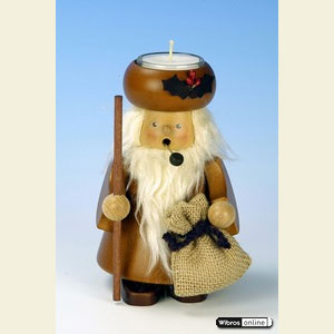 Smokers Santa Claus Smoker Santa with tealight natural colour - 16,5cm / 6 inches