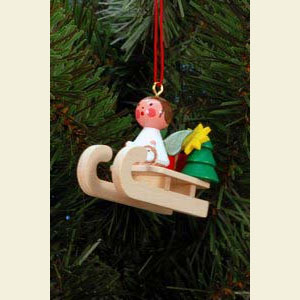 Small Figures & Ornaments Tree Ornaments Angel Ornaments Misc. Angels Mini-Angel on Sleigh - 4,7 / 3,8 cm - 12 pcs. / 2 x 1 inch