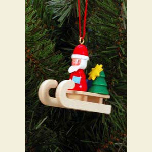 Kleine Figuren & Miniaturen Baumschmuck Weihnachtsmann Weihnachtsmann auf Schlitten - 4,7 / 4,3 cm - 12 St�ck