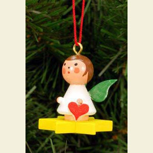 Small Figures & Ornaments Tree Ornaments Angel Ornaments Misc. Angels Mini-Angel on Star - 2,9 / 3,0 cm - 12 pcs. / 1 x 1 inch