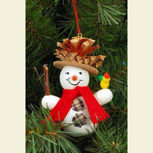 Kleine Figuren & Miniaturen Baumschmuck Schneem�nner Schneemann Zapfenmann - 7,0 / 9,0 cm - 3 St�ck
