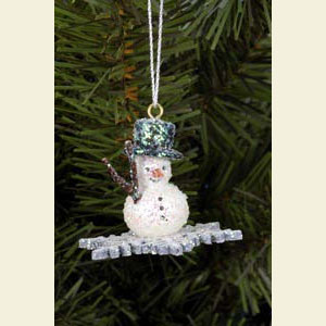 Kleine Figuren & Miniaturen Baumschmuck Schneem�nner Schneemann Glimmer - 4,5 / 3,5 cm - 12 St�ck