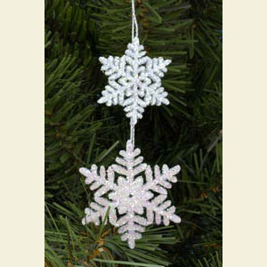Kleine Figuren & Miniaturen Baumschmuck Sonstiger Baumschmuck Schneeflocken Paar - 8,0 / 4,5 cm - 12 St�ck