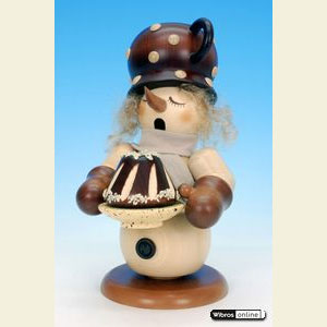 Smokers Snowmen Smoker Snowman with cake - 24cm / 9 inch