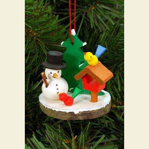 Kleine Figuren & Miniaturen Baumschmuck Schneem�nner Schneemann mit Vogel  - 5,2 / 5,3 cm - 12 St�ck