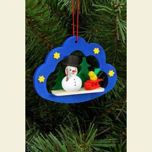 Kleine Figuren & Miniaturen Baumschmuck Schneem�nner Schneemann in Wolke - 7,5 / 5,7 cm - 12 St�ck