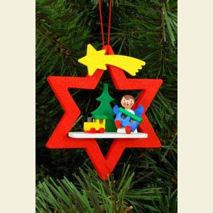 Small Figures & Ornaments Tree Ornaments Angel Ornaments Misc. Angels Angel in Star with train - 6,8 / 7,8 cm - 12 pcs. / 3 x 3 inch