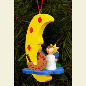 Small Figures & Ornaments Tree Ornaments Angel Ornaments Misc. Angels Angel in Moon - 4,5 / 6,3 cm - 12 pcs. / 2 x 2 inch