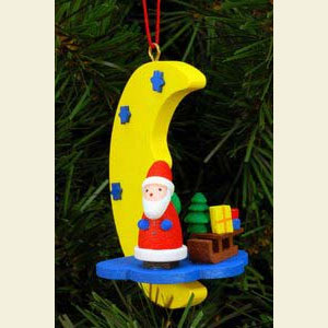 Small Figures & Ornaments Tree Ornaments Santa Claus Santa Claus in Moon - 4,5 / 6,3 cm - 12 pcs. / 2 x 2 inch