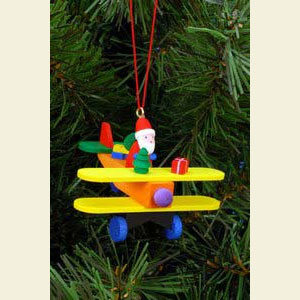 Kleine Figuren & Miniaturen Baumschmuck Weihnachtsmann Weihnachtsmann auf Flieger - 6,8 / 4,8 cm - 12 St�ck
