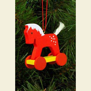 Small Figures & Ornaments Tree Ornaments Misc. Tree Ornaments horse red - 4,4 / 8,4 cm - 12 pcs. / 2 x 3 inch