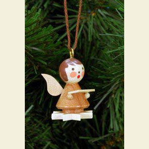 Small Figures & Ornaments Tree Ornaments Angel Ornaments Misc. Angels Mini-Angel on Star natural colors - 2,8 / 2,0 cm - 12 pcs. / 1 x