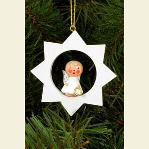 Small Figures & Ornaments Tree Ornaments Angel Ornaments Misc. Angels Angel in white Star - 6,0 / 6,0 cm - 12 pcs. / 2 x 2 inch