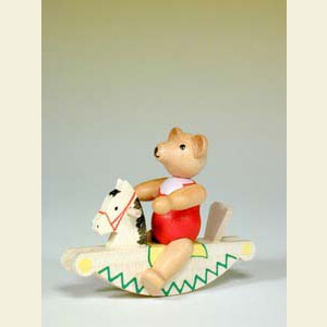 Small Figures & Ornaments Animals Bears Teddy on rocking horse - 6,0 cm / 2 inch