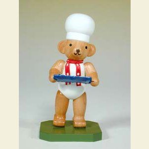 Small Figures & Ornaments Animals Bears Baker Bear with Baking tray - 8,0 cm / 3 inch