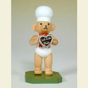 Kleine Figuren & Miniaturen Tiere B�ren B�ckerb�r mit Lebkuchenherz - 8,0 cm