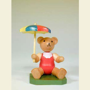 Kleine Figuren & Miniaturen Tiere B�ren Teddyb�r mit Regenschirm - 7,0 cm