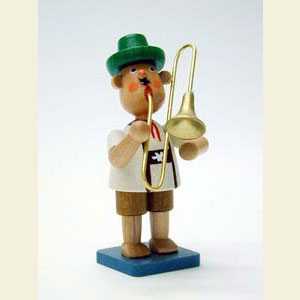 Small Figures & Ornaments Bengelchen (Ulbricht) Bavarians Bavarian Bengelchen with Trombone - 7,0 cm / 3 inch