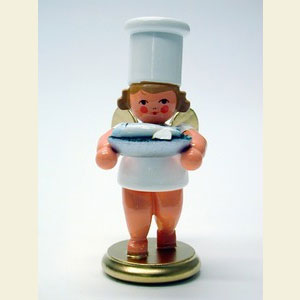 Angels Cooking Angels (Ulbricht) Cooking Angel with Fish - 7,5 cm / 3 inch