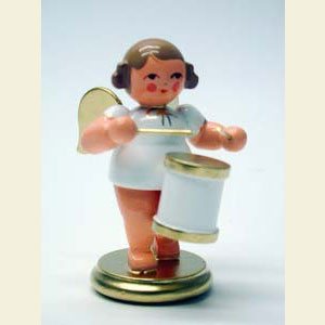 Engel Orchester w & g (Ulbricht) Engel wei�/gold mit Trommel - 6,0 cm